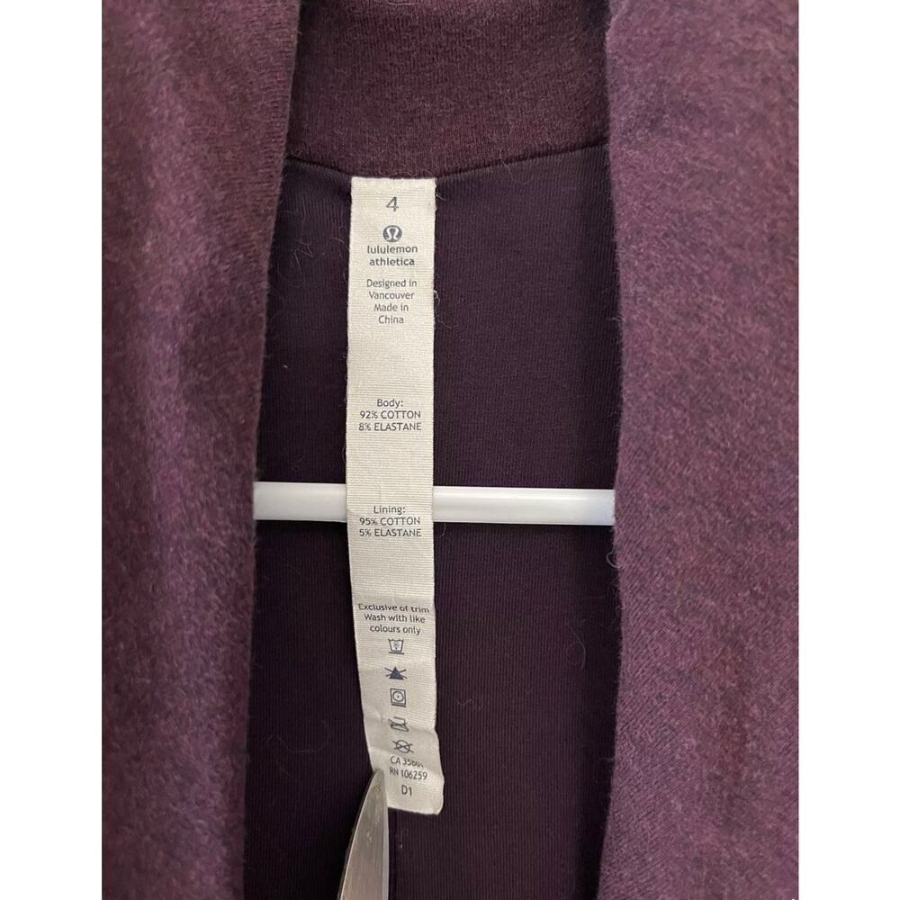 Lululemon That's a Wrap Heathered Bordeaux Drama Button Jacket Size 4 Small - Picture 9 of 10